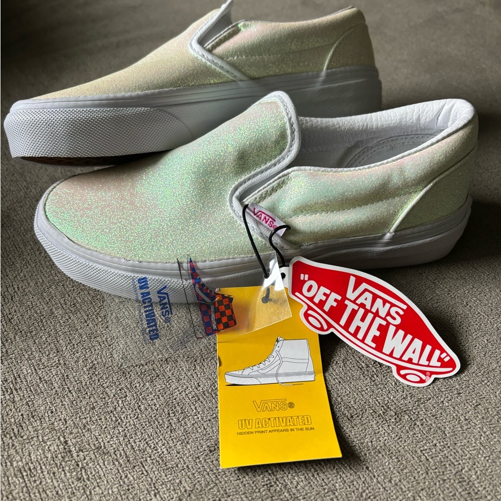 Vans slip on sneakers, UV activation
